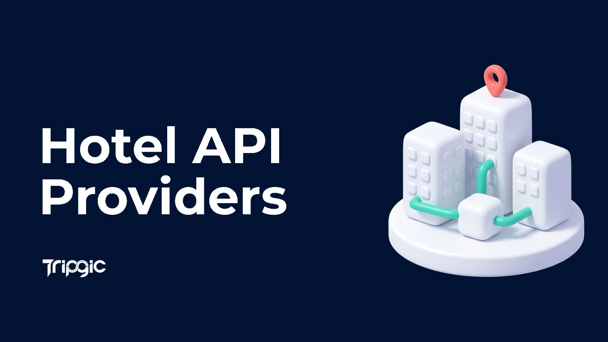 Hotel API providers compared: several hotel buildings connected to one API