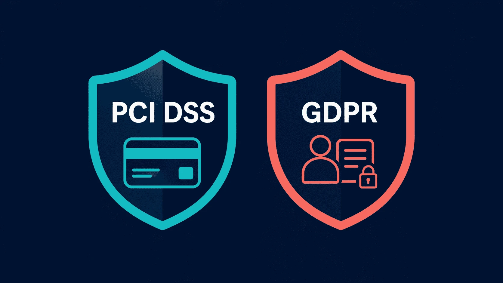 PCI DSS shield protects card data and GDPR shield protects personal data